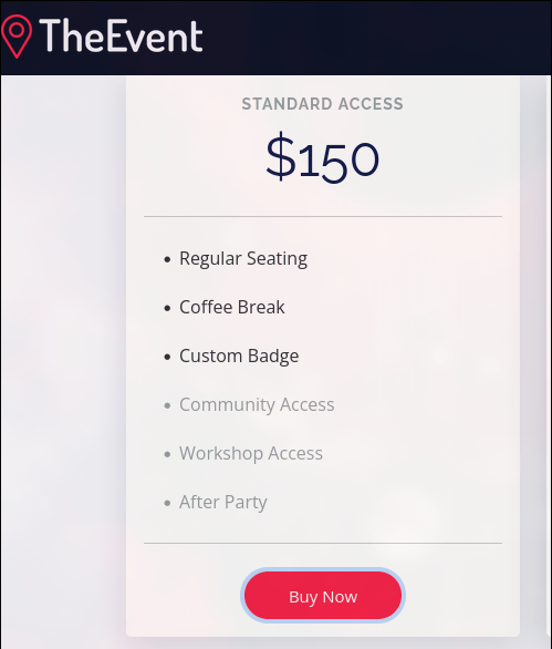 Buy a Ticket page