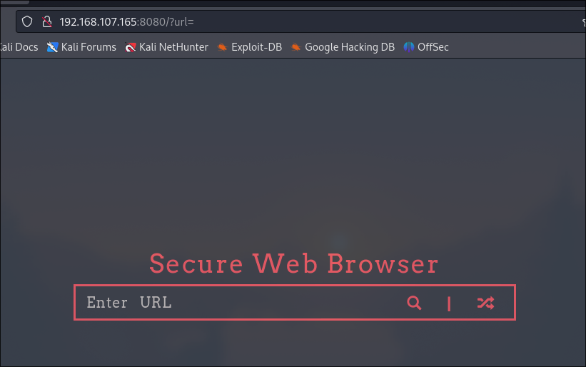 Web interface with URL input