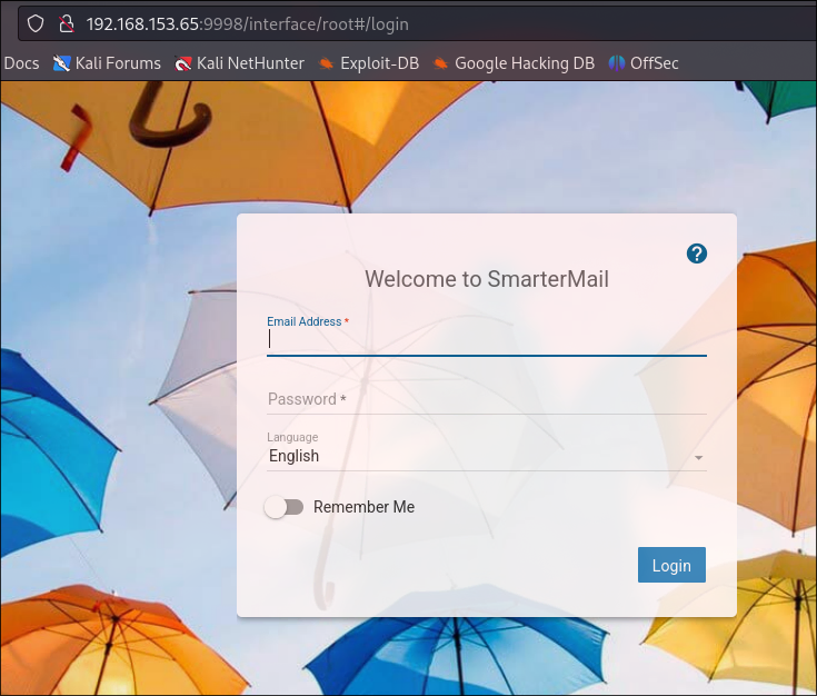 SmarterMail web interface