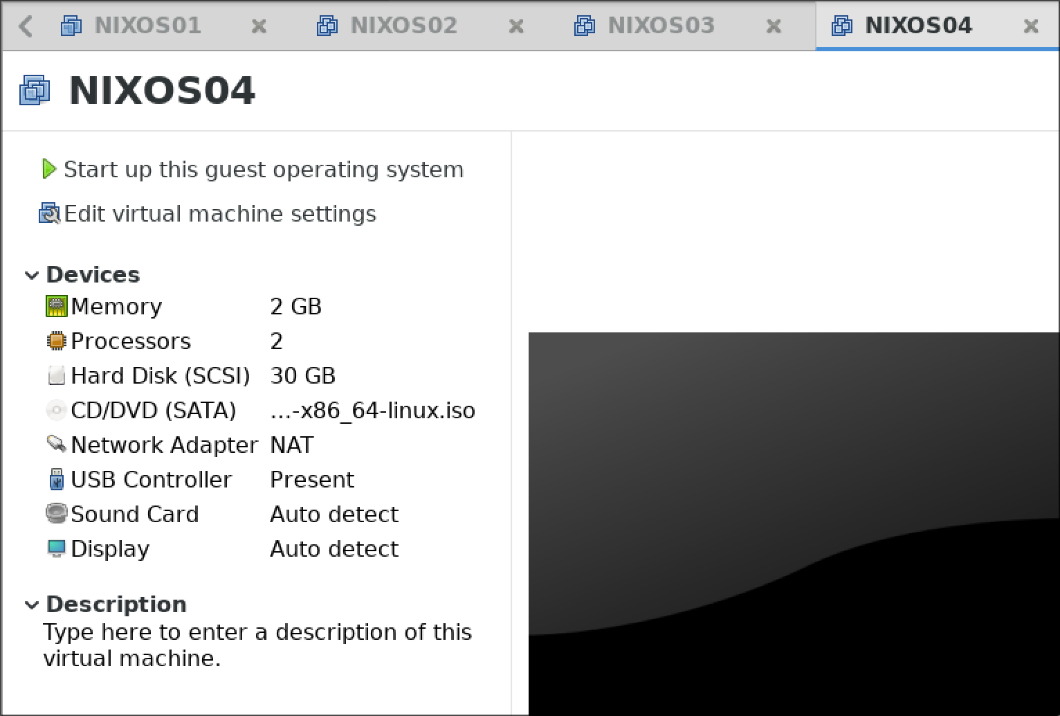 Cloning the base VM to four hosts